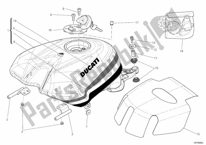 Toutes les pièces pour le Réservoir D'essence du Ducati Superbike 1198 R 2010